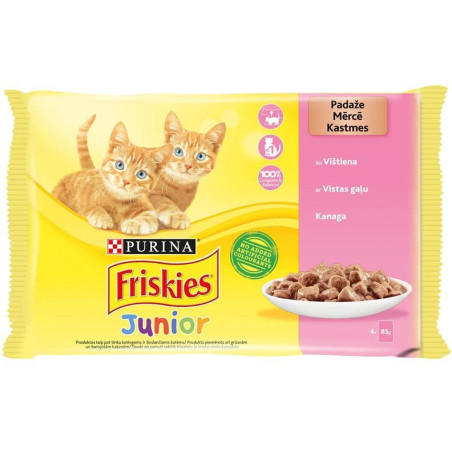 FRISKIES® Junior“ rinkinys padaže su vištiena 0.340 kg