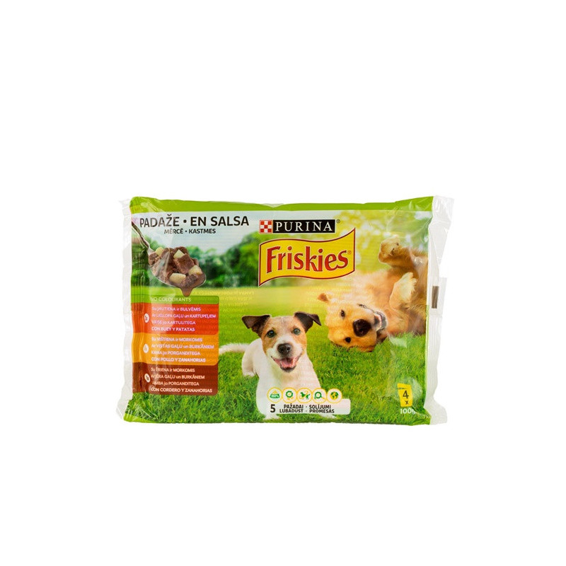 Šlapias šunų maistas FRISKIES, mėsos rinkinys 400 g