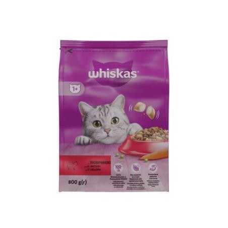 Sausas kačių maistas Whiskas Beef, 0.800 kg