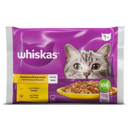 Šlapias kačių maistas Whiskas Chicken,turkey,0.085 kg, 4vnt.