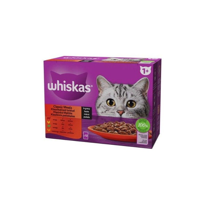 Šlapias kačių maistas Whiskas Meat set, 0.085 kg