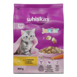 Sausas kačių maistas Whiskas Junior, 0.8 kg