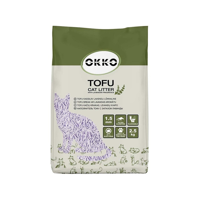 Kačių kraikas organinis (sušokantis) Okko Tofu, 2.5 kg, 5.8l