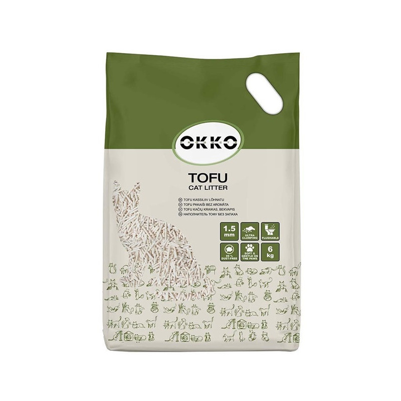 Kačių kraikas organinis (sušokantis) Okko Tofu,6kg,13.8l