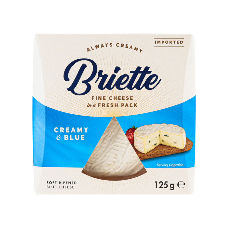 Minkštas sūris BRIETTE, CREAMY AND BLUE, term.apd., 60%, 125 g