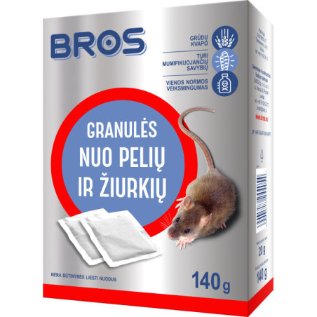 Granulės pelėms ir žiurkėms BROS, 140 g