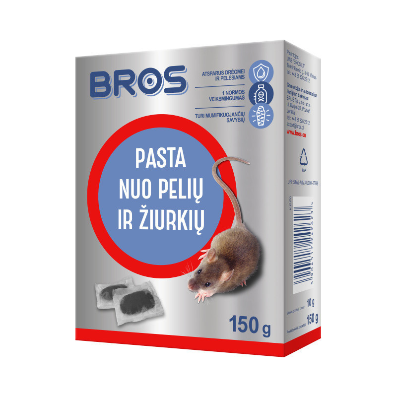 Pasta nuo pelių ir žiurkių BROS, 150 g