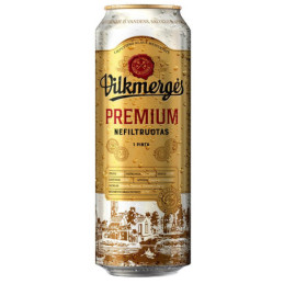 Alus VILKMERGĖS PREMIUM nefiltruotas, 5,2 %, 568 ml