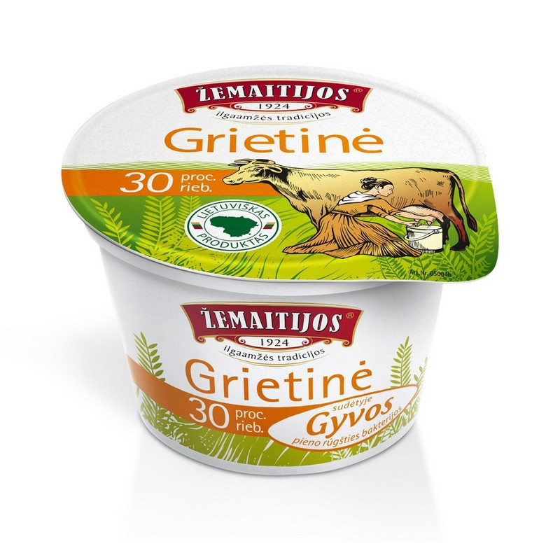 Grietinė ŽEMAITIJOS, 30% rieb., 200 g