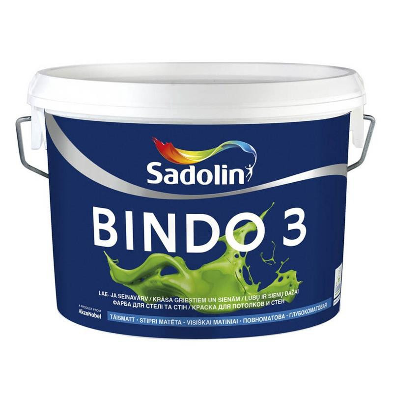 Dažai Sadolin Bindo 3 W0/BW, balti, 2.5 l