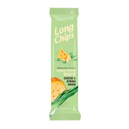 Bulvių užkandis LONG CHIPS sūrio ir svogūnų skonio, 75 g