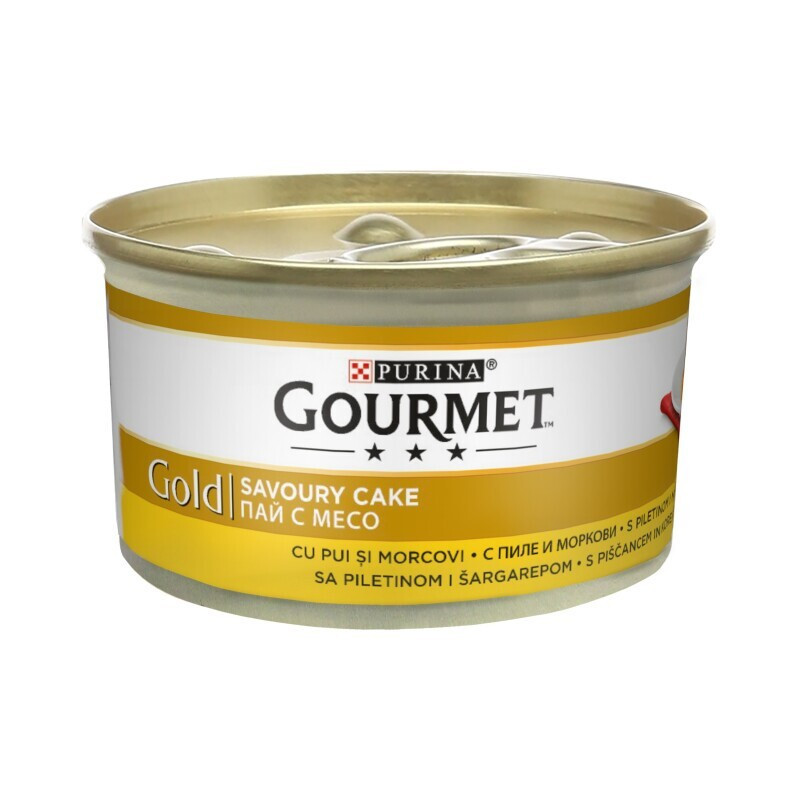 Kons. kačių ėdalas vištienos skonio GOURMET GOLD CAKE, 85 g