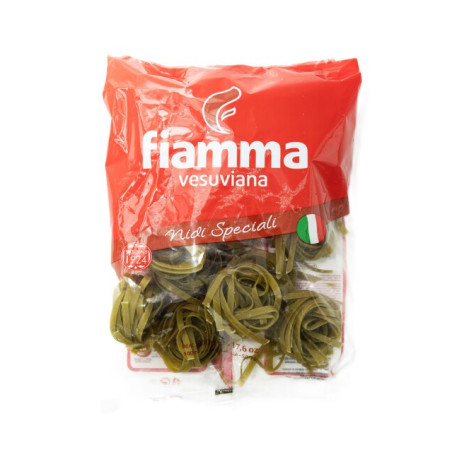 Makaronai FIAMMA VESUVIANA, lizdai, su špinatais, 500 g