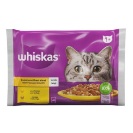 Konservuotas kačių ėdalas WHISKAS paukštienos sk., 4x85 g