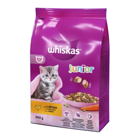 Sausas kačiukų ėdalas WHISKAS vištienos sk., 300 g