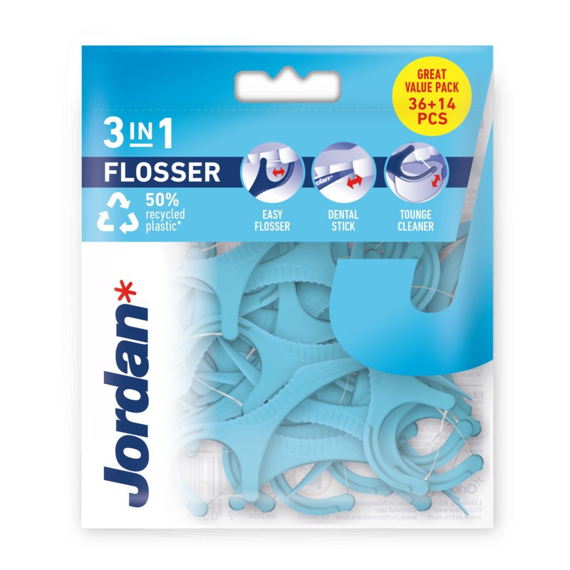 Tarpdančių siūlas JORDAN, 3-in-1 Flosser, 36vnt.