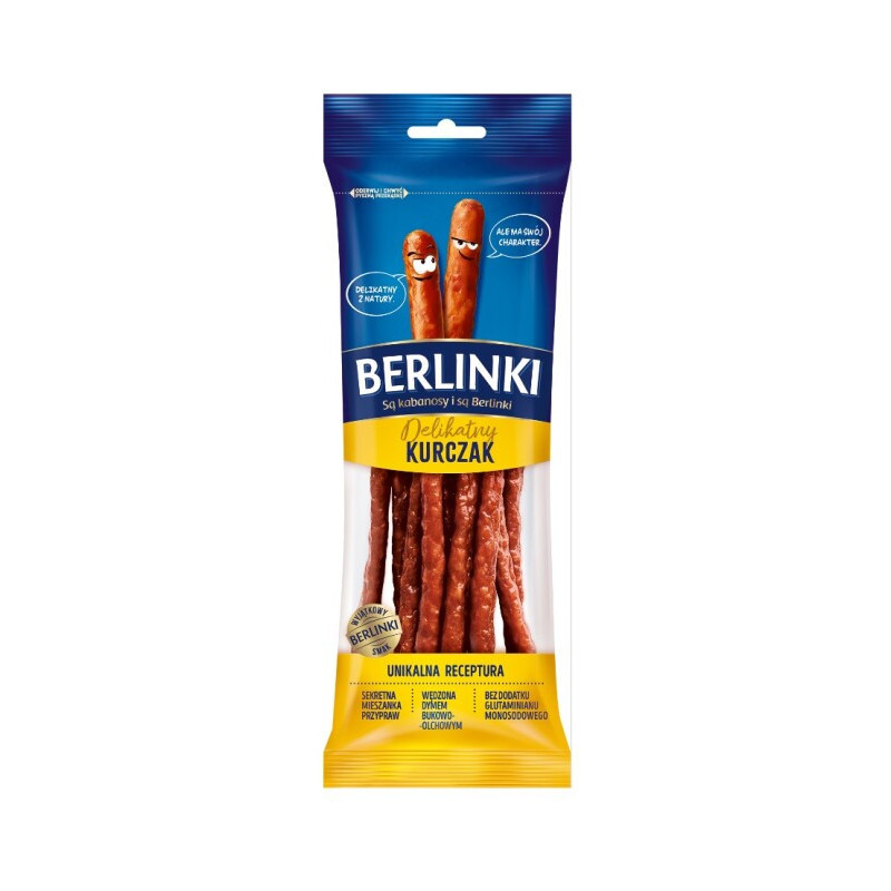 K.r. dešrelės BERLINKI, KABANOS, su vištiena, II r. 85 g