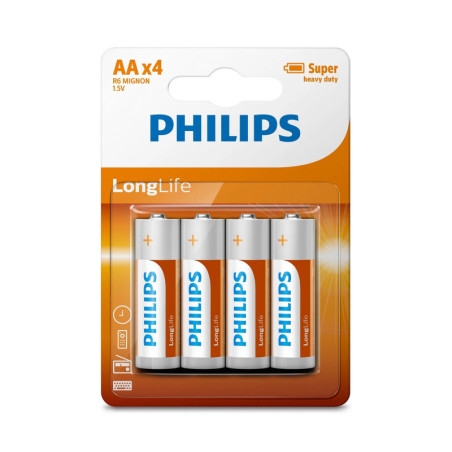 Elementai PHILIPS, AA, R6, 4 vnt