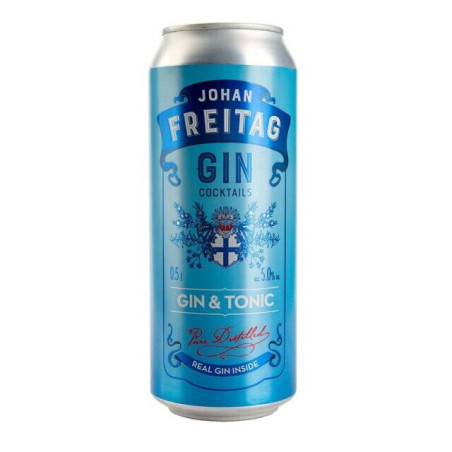 Alkoholinis kokteilis JOHAN FREITAG Gin & Tonic, 5%, 500 ml