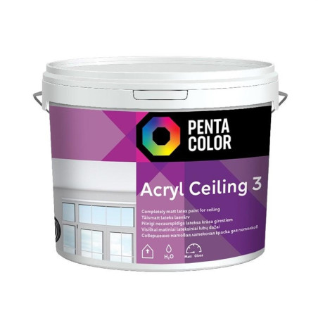 Dispersiniai dažai Pentacolor Acryl 3, balti, 3 l