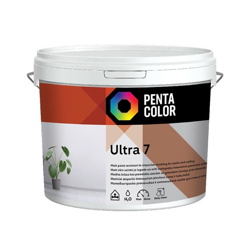 Dispersiniai dažai Pentacolor Ultra 7, balta, 3 l