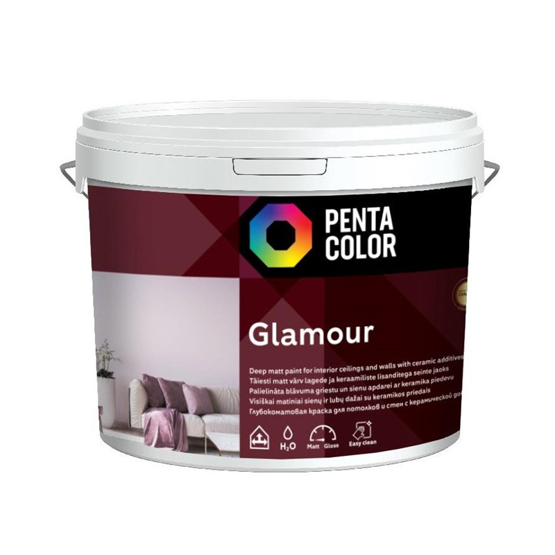 Dispersiniai dažai Pentacolor Glamour, balta, 5 l