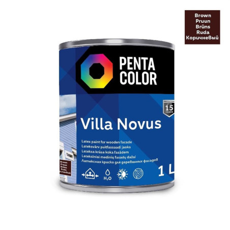 Fasado dažai Pentacolor Villa Novus, ruda, 1 l