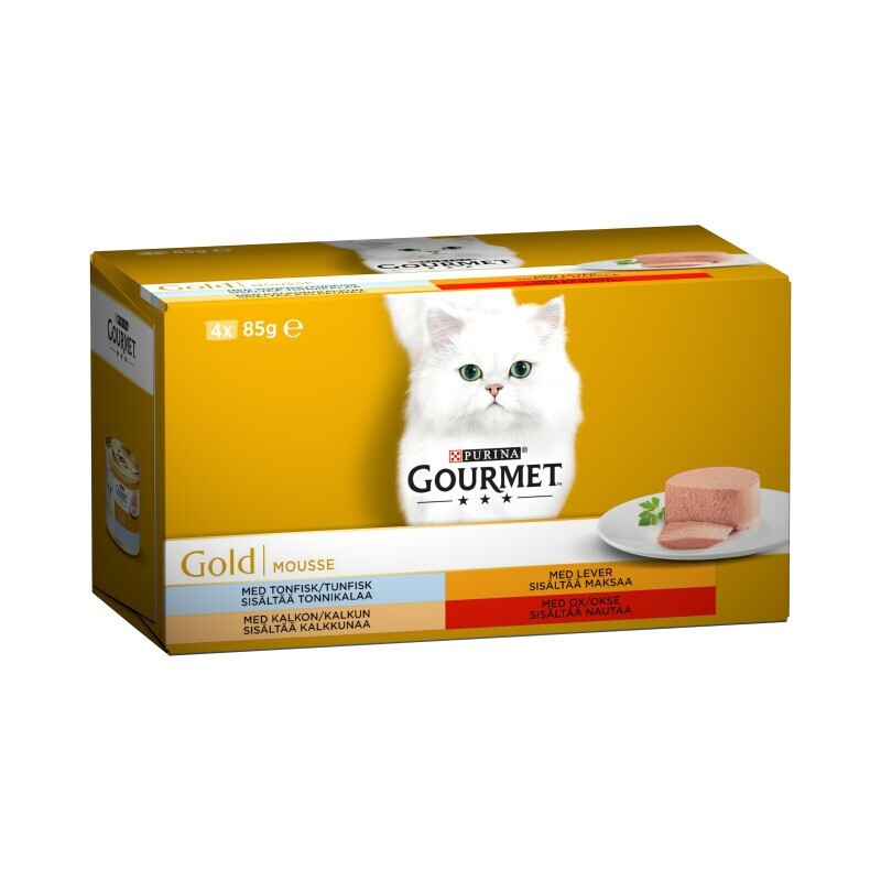 Konservuotas kačių ėdalas GOURMET GOLD, 4x85 g