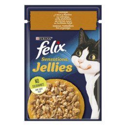 Kons. kačių ėdalas su vištiena FELIX SENSATIONS, 85 g