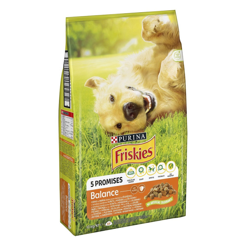 Sausas šunų ėdalas su vištiena ir daržovėm FRISKIES BALANCE, 10 kg