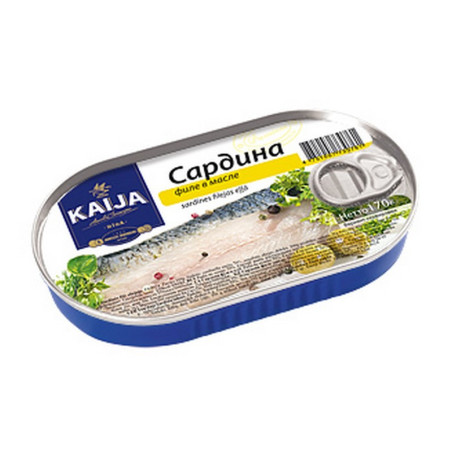 Sardinių filė aliejuje, 170 g