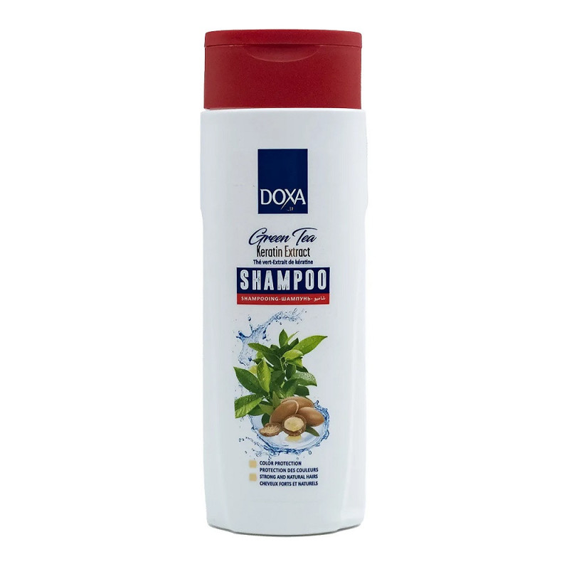 Plaukų šampūnas DOXA KERATIN/ GREEN TEA, daž. pl.  400 ml