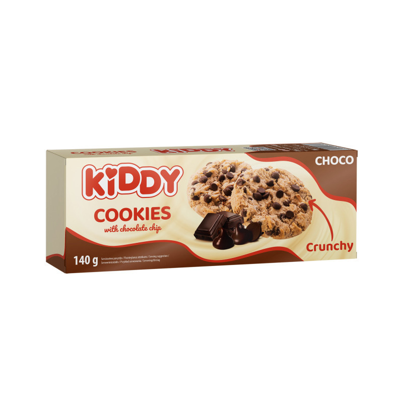 Sausainiai KIDDY su šokolado gabaliukais, 140 g