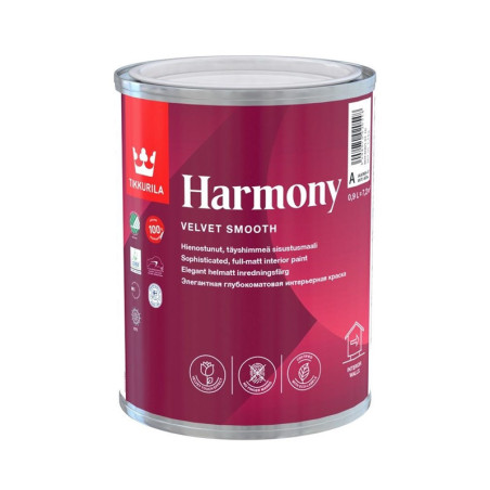 Akriliniai dažai Tikkurila Harmony A, balti, 0.9 l