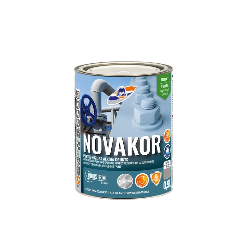 Gruntas Rilak Novakor, šviesiai pilkas, 0.9 l