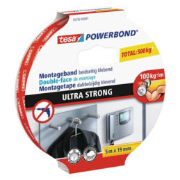 Dvipusė lipnioji juosta Tesa Ultra Strong 5m x 19mm, balta