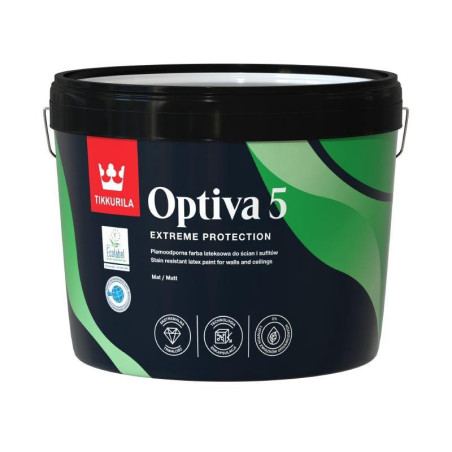 Akriliniai dažai Tikkurila Optiva 5, balta, 2.7 l