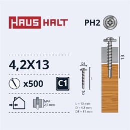 Savisriegiai Haushalt, DIN 14566, 4,2 x 13 mm, 30 vnt.