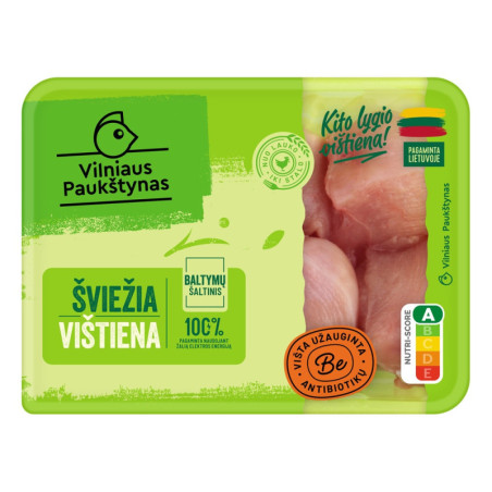 Šv. viščiukų broilerių filės gabaliukai, be antib., 500 g