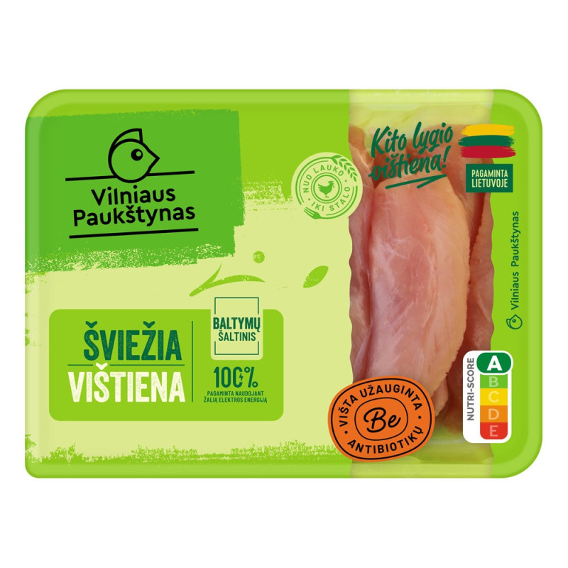 Šv. viščiukų broilerių vidinė filė , be antib., 400 g