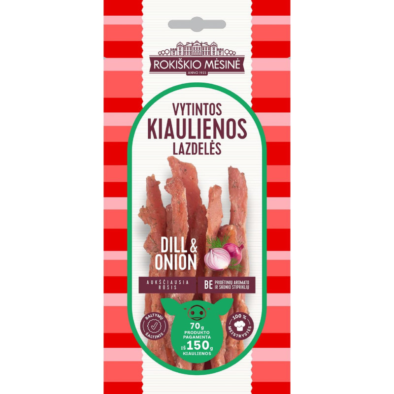 Vytintos kiaulienos lazdelės DILL&ONION a.r. maiš  70 g