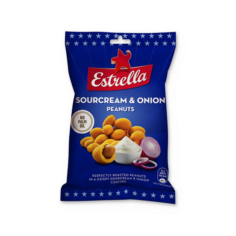 Kepinti žemės riešutai ESTRELLA, griet., ir svog., sk., 140g