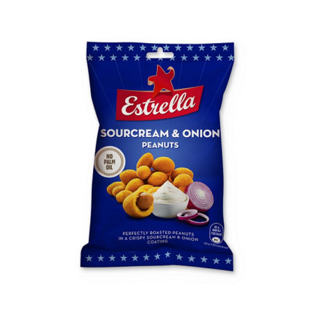 Kepinti žemės riešutai ESTRELLA, griet., ir svog., sk., 140g