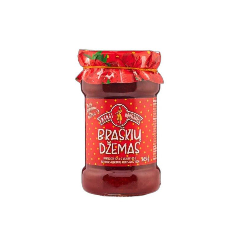 Braškių džemas MAMOS KONSERVAI, 365 g