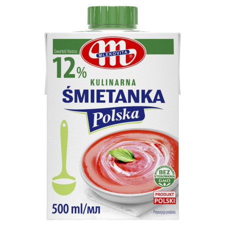 Grietinėlė MLEKOVITA, 12%, UAT, 500 ml