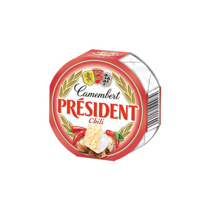 Pelėsinis sūris PRESIDENT Camembert, 32 %, chili, 120 g