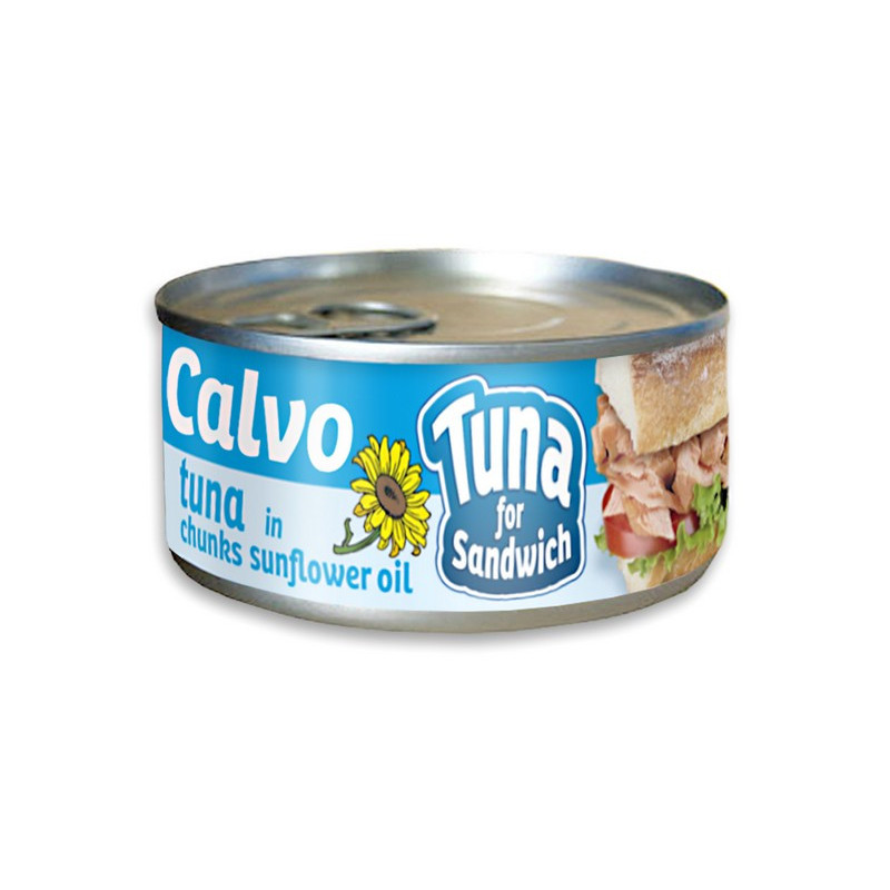 Tunas sumuštiniams saulėgrąžų aliejuje CALVO, 142 g