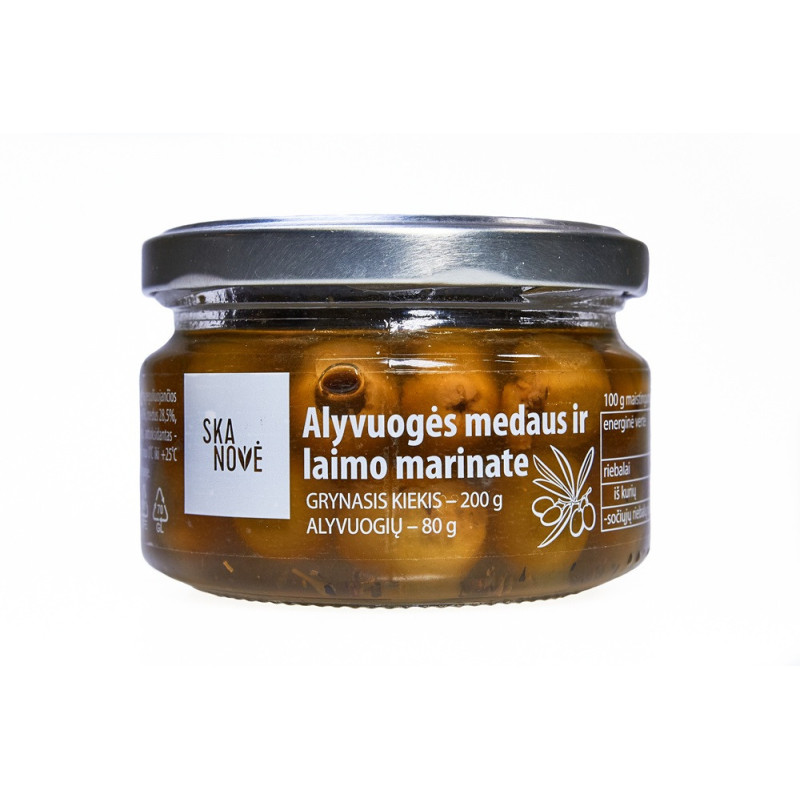 Alyvuogės medaus ir laimo marinate SKANOVĖ, 200 g