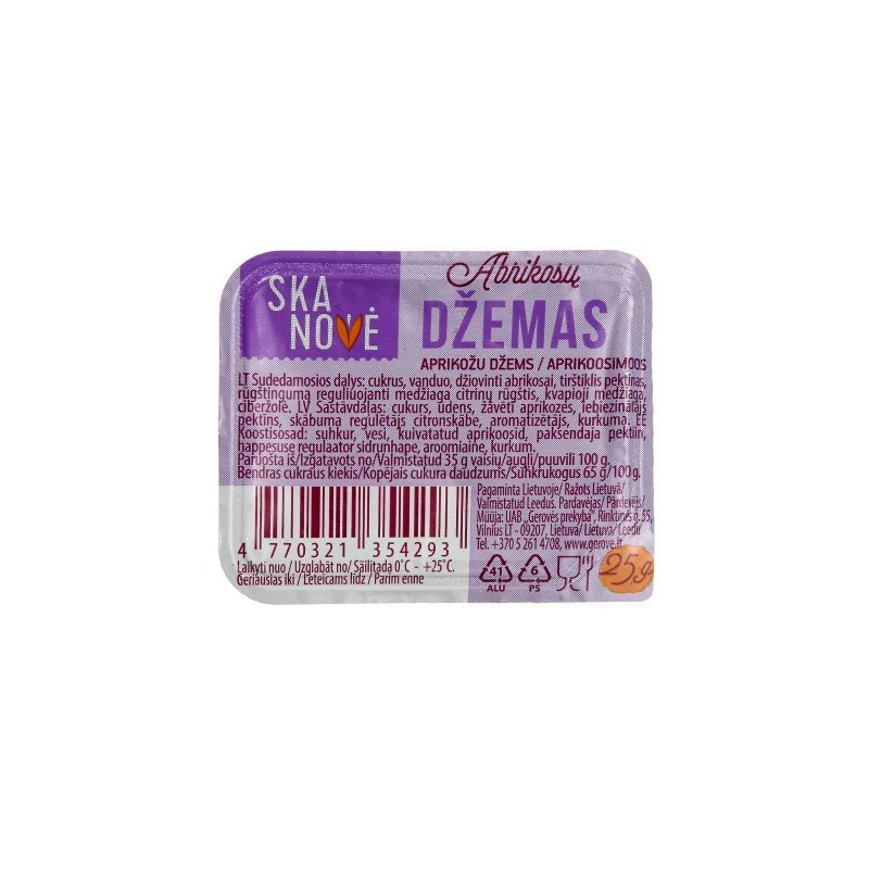 Abrikosų džemas SKANOVĖ, 25 g