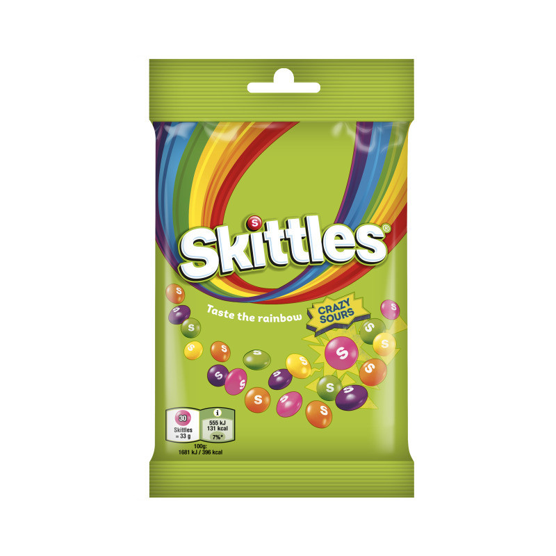 Kramtomieji saldainiai SKITTLES Crazy Sours , 95 g